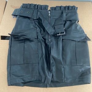 Privy brand black leather mini skirt medium!!